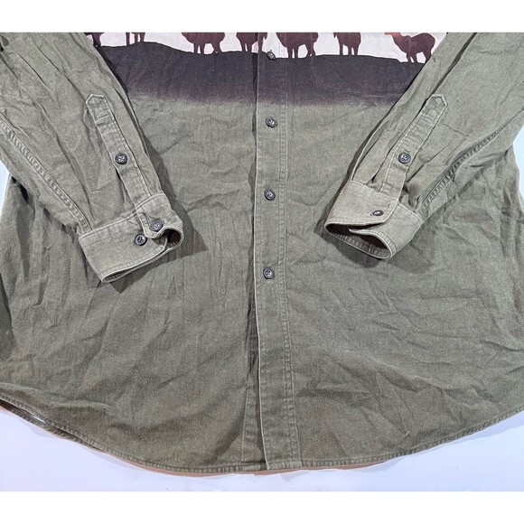 Vintage Woolrich Olive Deer Long Sleeve Button Down Shirt Men's Size XL - Picture 2 of 9